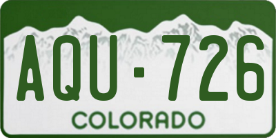 CO license plate AQU726