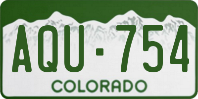 CO license plate AQU754
