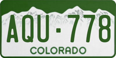 CO license plate AQU778