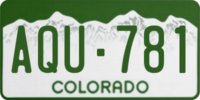 CO license plate AQU781