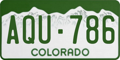 CO license plate AQU786