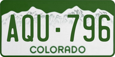 CO license plate AQU796