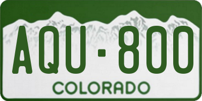 CO license plate AQU800