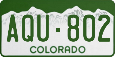 CO license plate AQU802