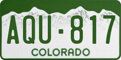 CO license plate AQU817