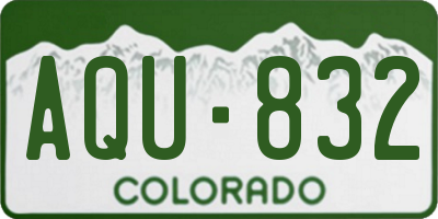 CO license plate AQU832
