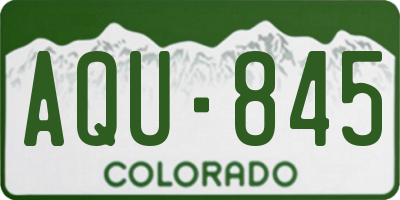 CO license plate AQU845
