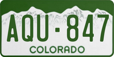 CO license plate AQU847
