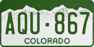 CO license plate AQU867