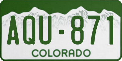 CO license plate AQU871