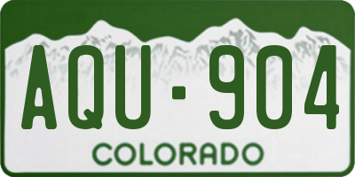 CO license plate AQU904