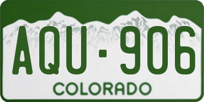 CO license plate AQU906