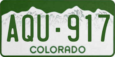 CO license plate AQU917
