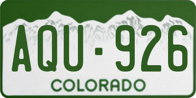 CO license plate AQU926