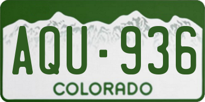 CO license plate AQU936