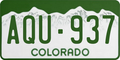 CO license plate AQU937