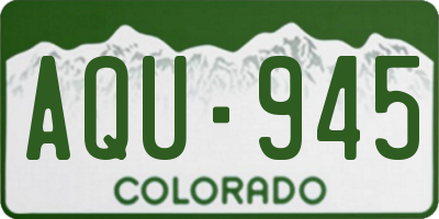 CO license plate AQU945