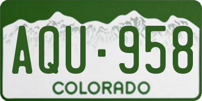 CO license plate AQU958