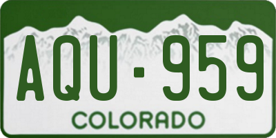 CO license plate AQU959