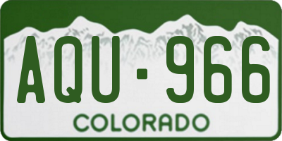 CO license plate AQU966