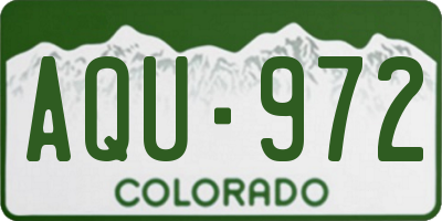 CO license plate AQU972
