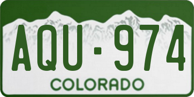 CO license plate AQU974