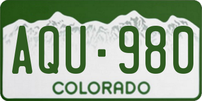 CO license plate AQU980