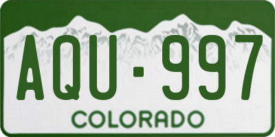 CO license plate AQU997