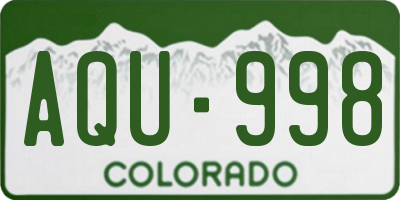 CO license plate AQU998
