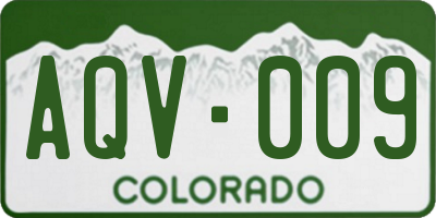 CO license plate AQV009