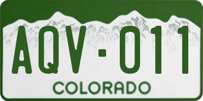 CO license plate AQV011