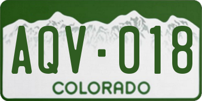 CO license plate AQV018