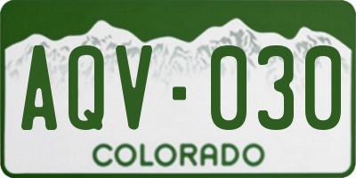 CO license plate AQV030