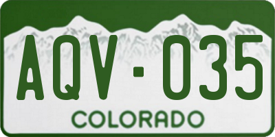 CO license plate AQV035