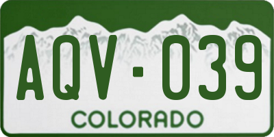 CO license plate AQV039