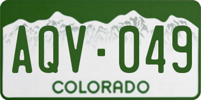 CO license plate AQV049