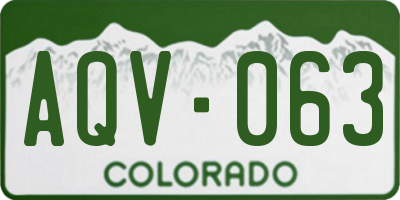 CO license plate AQV063