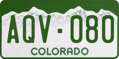 CO license plate AQV080