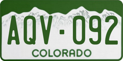CO license plate AQV092