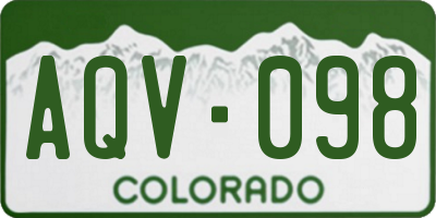 CO license plate AQV098