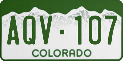 CO license plate AQV107