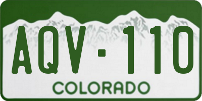 CO license plate AQV110