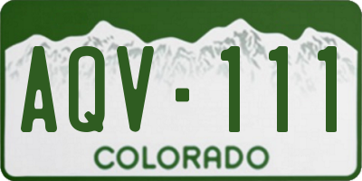 CO license plate AQV111