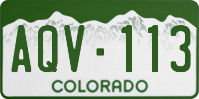 CO license plate AQV113