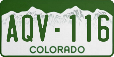 CO license plate AQV116