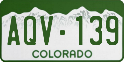 CO license plate AQV139