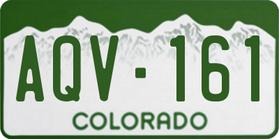 CO license plate AQV161