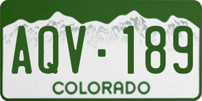 CO license plate AQV189