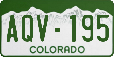 CO license plate AQV195