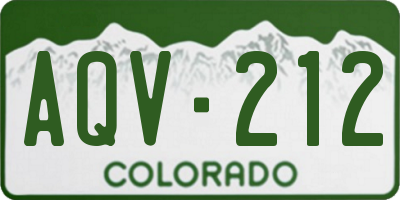 CO license plate AQV212